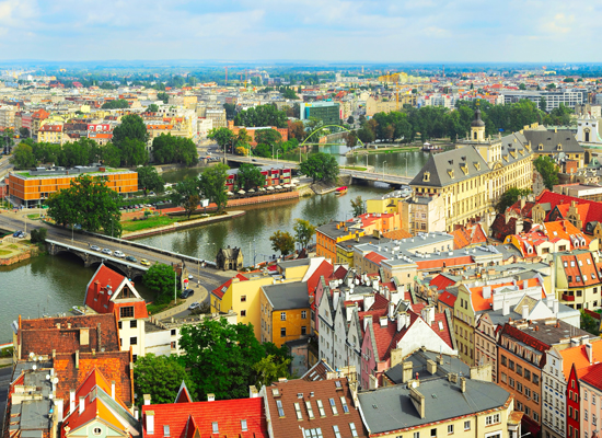 Panoramablick über Breslau vom Breslauer Dom, die Kathedrale St. Johannes des Täufers © joyfull / Shutterstock