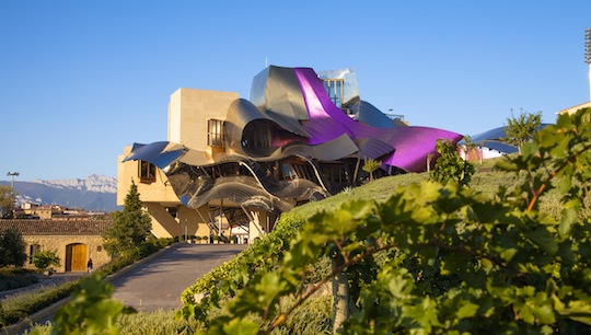 Umgeben von Weinbergen steht das „Hotel Marqués de Riscal“ © Carlos Sanchez Pereyra