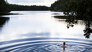 Erst Sauna, dann See – beim Eintauchen ins Wasser zischt es leise im Saimaa… © Simon Bajada