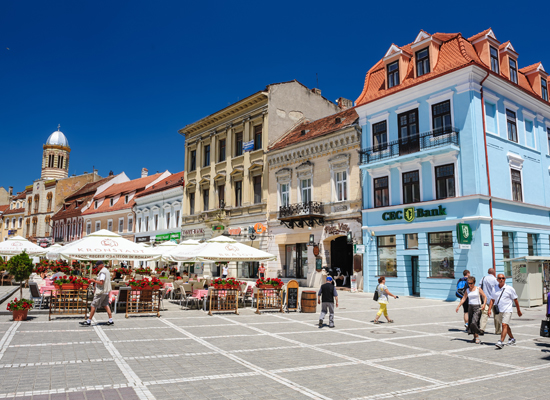 Das historische Stadtzentrum von Bra?ov (Kronstadt), Transsilvanien. © Serghei Starus / Shutterstock