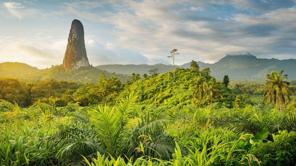 Der Cão Grande (Große Hund) auf São Tomé ist die markanteste Phonolitspitze, Überrest einer ausgehärteten Lavasäule - (Foto: © Justin Foulkes/Lonely Planet)