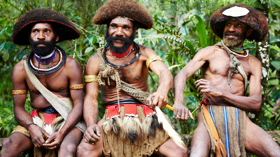 Drei Huli Wigmen in der Region Tari - (Foto: ©Matt Munro/Lonely Planet)