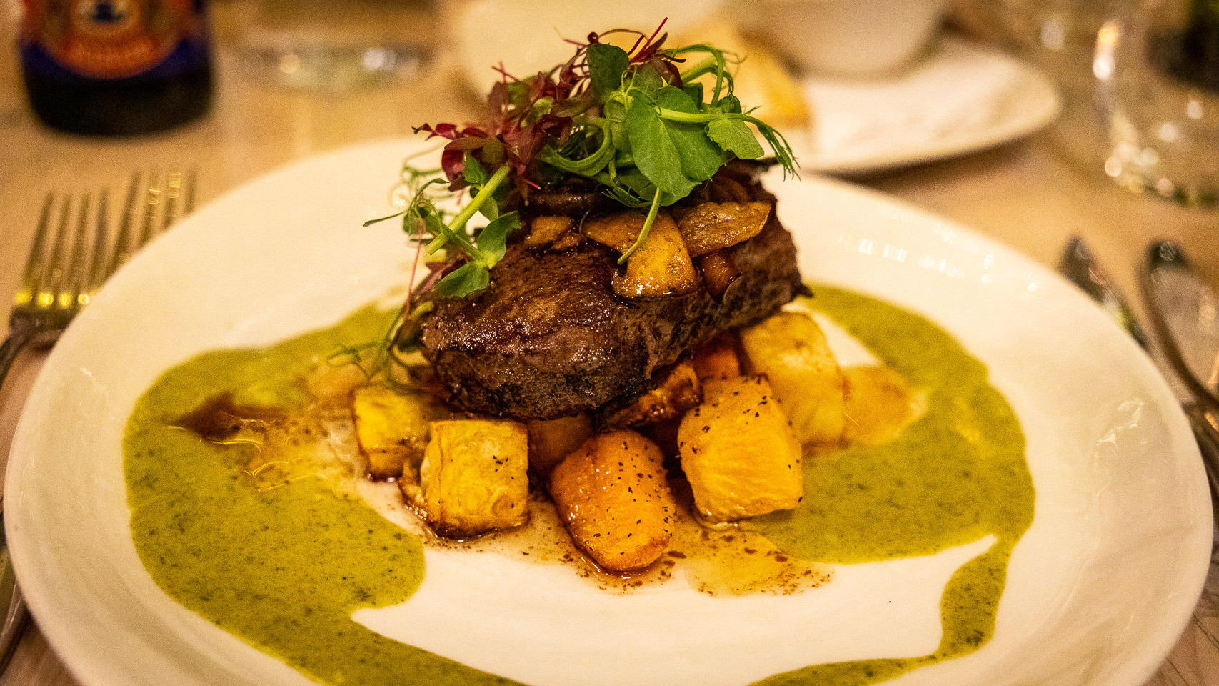 Ein Steak im Boathouse in Glencaple - (Foto: Stephan Goldmann)