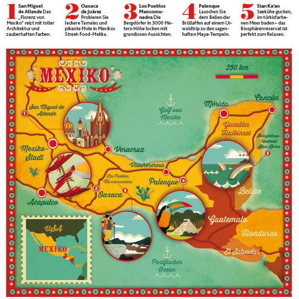 Reiseroute Mexiko