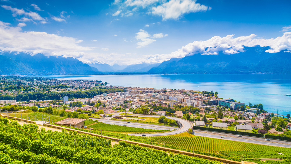 Das hübsche Vevey bereitet sich 2019 auf eine gigantische Party vor © Scott Wilson / Alamy Stock Photo